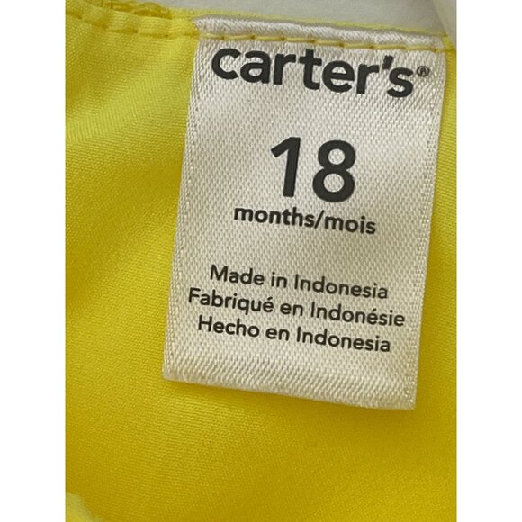 Carters Baby Girls 18M Yellow Rosette Dress Sleeveless Sundress Spring Summer - Picture 14 of 15